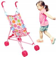 WÓZEK ZE ŚWIATŁEM DLA LALEK SPACERÓWKA PARASOLKA