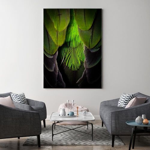 Obraz na płótnie – Canvas, zielone pióra 60x90 na Arena.pl