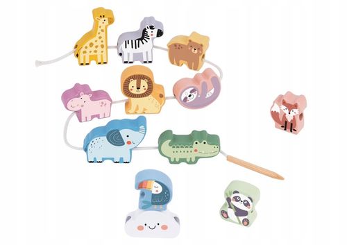 NAWLEKANKA ZOO DREWNIANA PRZEPLATANKA SZNUROWANKA KLOCKI 13 EL WOOPIE GREEN na Arena.pl