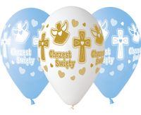 balony chrzest chłopca, 33cm -  5 szt.