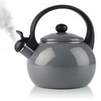 CZAJNIK tradycyjny EMALIOWANY SZARY Z GWIZDKIEM STALOWY 2,2 L INDUKCJA GAZ