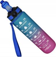 Bidon na wodę sportowy słomka Miowi 1 l Pink/Blue