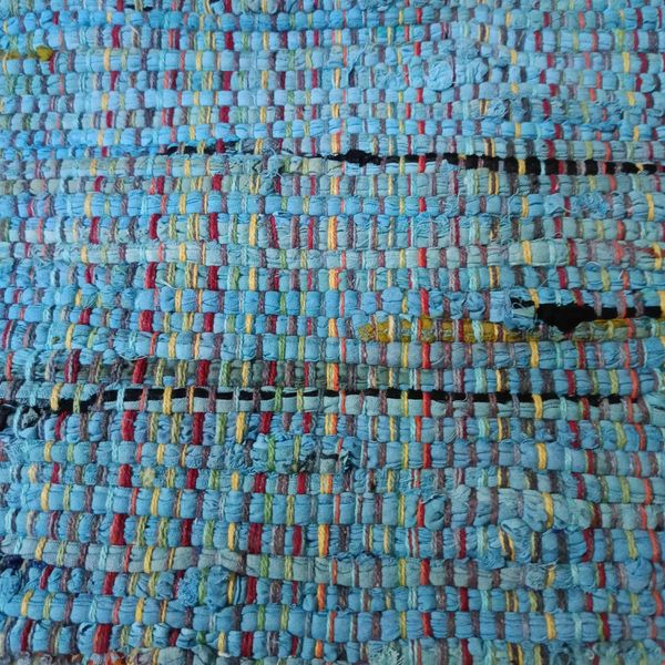 Dywan Juta Naturalna Ręcznie Tkany Prostokątny Niebieski 60x90 cm zdjęcie 2