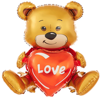 Balon foliowy Miś siedzący z sercem love 41x50x31cm