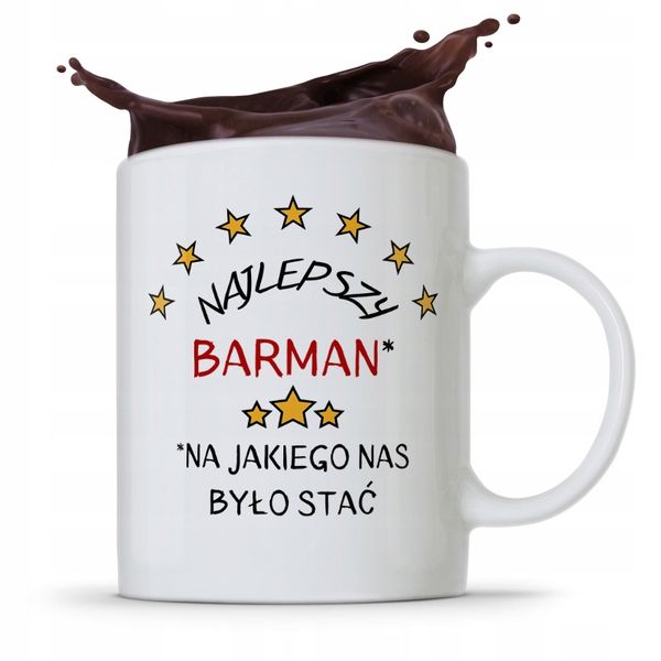 Kubek Prezent Dla Barmana Barmanki Najlepszy Z Nadrukiem Ze Zdjęciem zdjęcie 1