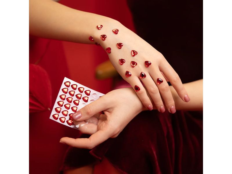 Naklejki rubinowe, Serca, czerwone, 36 szt. zdjęcie 3