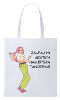 Torba Biała Eco Shopper Dla Tancerki Prezent Z Nadrukiem Ze Zdjęciem