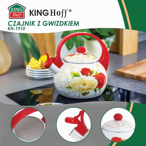 czajnik emaliowany 2l z gwizdkiem kinghoff kh-1910 na Arena.pl