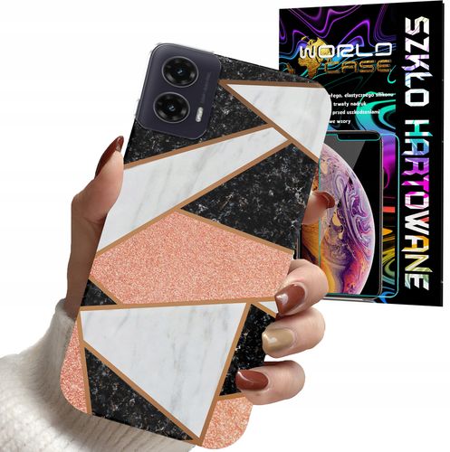 ETUI DO MOTOROLA MOTO G35 - GEOMETRYCZNE WZORY DLA KOBIET PLECKI + SZKŁO na Arena.pl