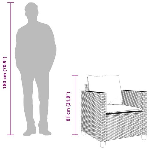 3-cz. zestaw mebli bistro z poduszkami, brązowy, polirattan na Arena.pl