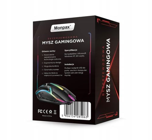 MYSZKA GAMINGOWA MYSZ DLA GRACZY BEZPRZEWODOWA KOMPUTEROWA LED RGB na Arena.pl