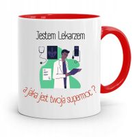 Kubek Czerwony Prezent Dla Doktora Jestem Lekarzem Z Nadrukiem Ze Zdjęciem