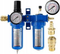 FILTR ODWADNIACZ REDUKTOR POWIETRZA KOMPRESOR 1/2 SEPARATOR PODWÓJNY 10 BAR