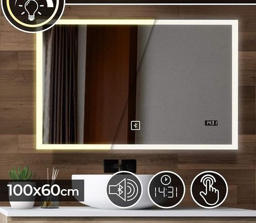 Aquamarin Lustro łazienkowe z oświetleniem LED, 100 x 60 cm na Arena.pl