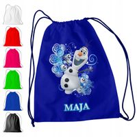 WOREK PLECAK SPORTOWY NA WF DLA DZIECI - KRAINA LODU + IMIĘ! FROZEN ELSA