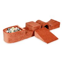 Piankowy plac zabaw z mostkiem i z basenem micro Velvet soft canyon clay + 100 piłek (jasne złoto, różowe złoto, srebrne, perła)