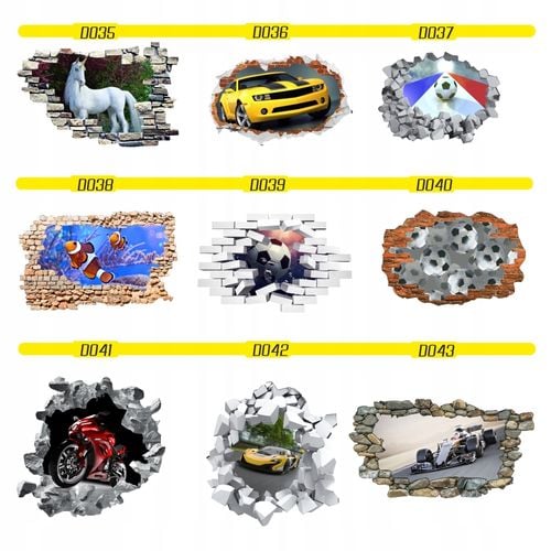 Naklejka ścienna Dziura na ścianę samochód BMW na Arena.pl