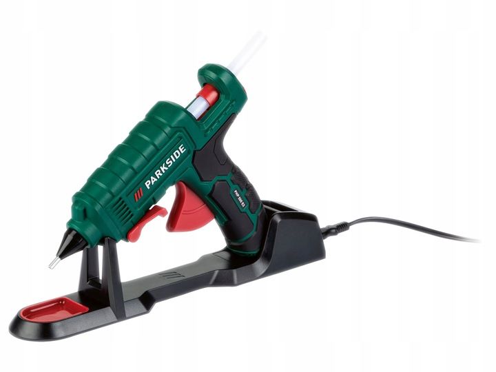 PISTOLET DO KLEJU NA GORĄCO PARKSIDE PHP + STACJA + ZAPAS KLEJU Nowy model zdjęcie 8