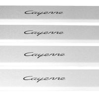 Listwa progowa PORSCHE CAYENNE 9Y0 Stal nierdzewna 304 mat z czarnymi liter