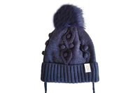 BROEL JULIE czapka dla dziewczynki wiązana z pomponem granat 48-50