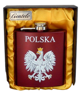 Piersiówka ze Stali Nierdzewnej Polska Czerwona Gentelo Metalowa