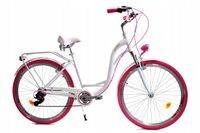 Rower Dallas City Alu 28" 7spd - biały z różem