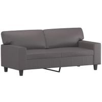 2-osobowa sofa, szary, 140 cm, sztuczna skóra