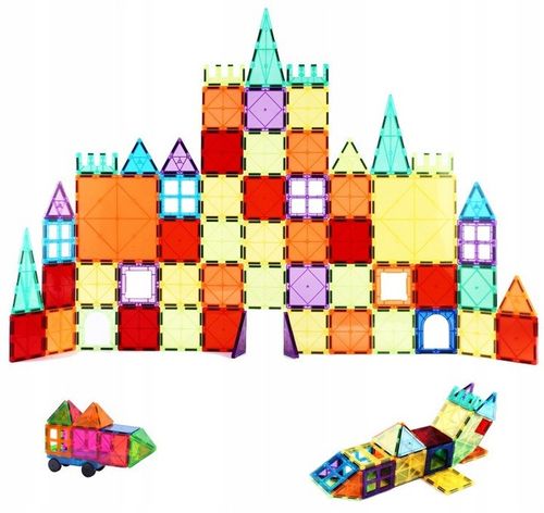 KLOCKI MAGNETYCZNE Duże 3D Magnetic Tiles Konstrukcyjne zestaw XXL 80 el na Arena.pl