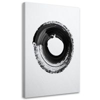 Obraz do salonu biura sypialni spa, Abstrakcja Czarno Biała Koło