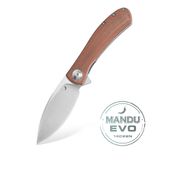 Nóż Składany Trollsky Knives Mandu EVO Satin 14C28N Brown Micarta
