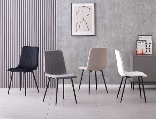 IRIS KRZESŁO TAPICEROWANE ECRU WELUR na Arena.pl