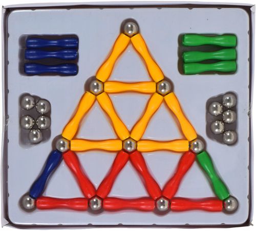 Klocki magnetyczne konstrukcyjne 50 elementów kreatywna zabawa 3D na Arena.pl