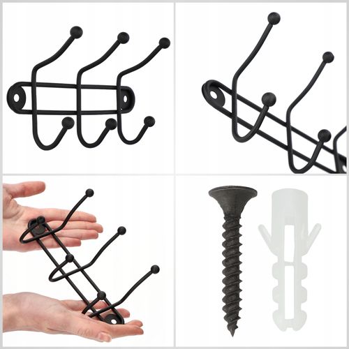 Wieszak Ścienny Na Ubrania Uchwyt 3 + 7 Haczyków na Arena.pl