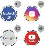 Naklejka z logo FACEBOOK INSTAGRAM Youtoube