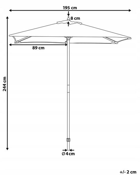 Parasol ogrodowy 270 cm piaskowy zdjęcie 10