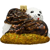 Bombka choinkowa szklana: Dwa wtulone psy