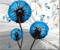 60CM 50CM OBRAZ ŚCIENNY DMUCHAWCE NIEBIESKIM DRUK PŁÓTNO