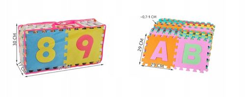 DUŻE PUZZLE EDUKACYJNE PIANKOWE DLA DZIECI CYFRY I LITERY MATA 36 ELEMENTÓW na Arena.pl