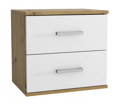 SZAFKA NOCNA Z SZUFLADAMI ARTISAN/BIAŁY 48CM nowoczesna szafka do sypialni na Arena.pl