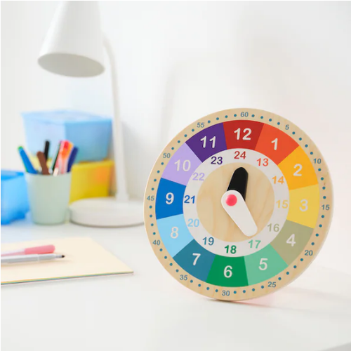 Zegar edukacyjny drewniany dla dzieci nauka godzin na Arena.pl
