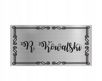 TABLICZKA nierdzewna laminat GRAWER Z TWOIM NAZWISKIEM na drzwi dom 15x5 cm