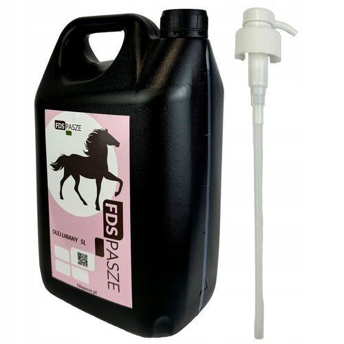 Olej Lniany dla Koni 5 litrów Naturalny Nierafinowany Tłoczony na Zimno FDS na Arena.pl