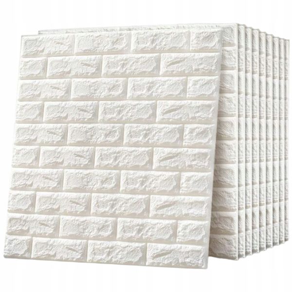 PANELE ŚCIENNE DO KUCHNI CEGŁA SAMOPRZYLEPNA ZESTAW 10 SZTUK ŁATWY MONTAŻ zdjęcie 1