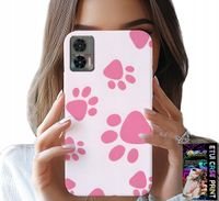 ETUI DO MOTOROLA EDGE 30 NEO - RÓŻOWE PSIE ŁAPKI, PLECKI, OBUDOWA CASE