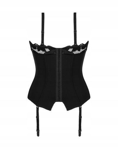 Obsessive Gorset Damski z Elegancki z Koronką i Siateczką M/L Czarny na Arena.pl