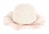 Kapelusz Słomkowy dla Dziewczynki na Lato Plażowy Ażurowy Regulowany 54