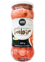 Imbir marynowany do sushi, różowy 360g - Asia Kitchen