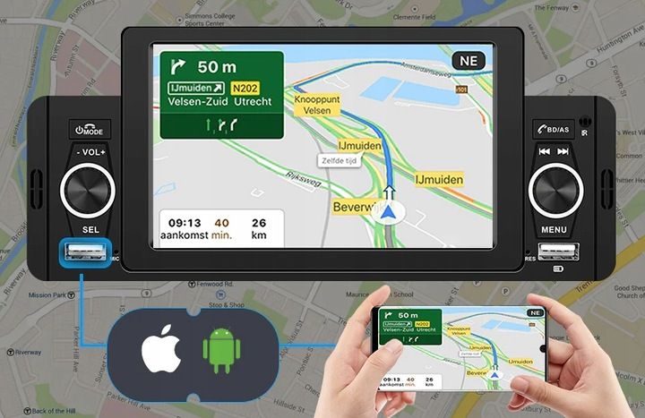 RADIO SAMOCHODOWE 1 DIN USB DOTYKOWE ANDROID AUTO CARPLAY MIRROR LINK zdjęcie 12