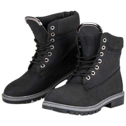 Czarne traperki damskie r.38 na Arena.pl