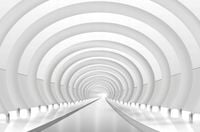 FOTOTAPETA ABSTRAKCJA TUNEL KORYTARZ POŚWIATA BIEL